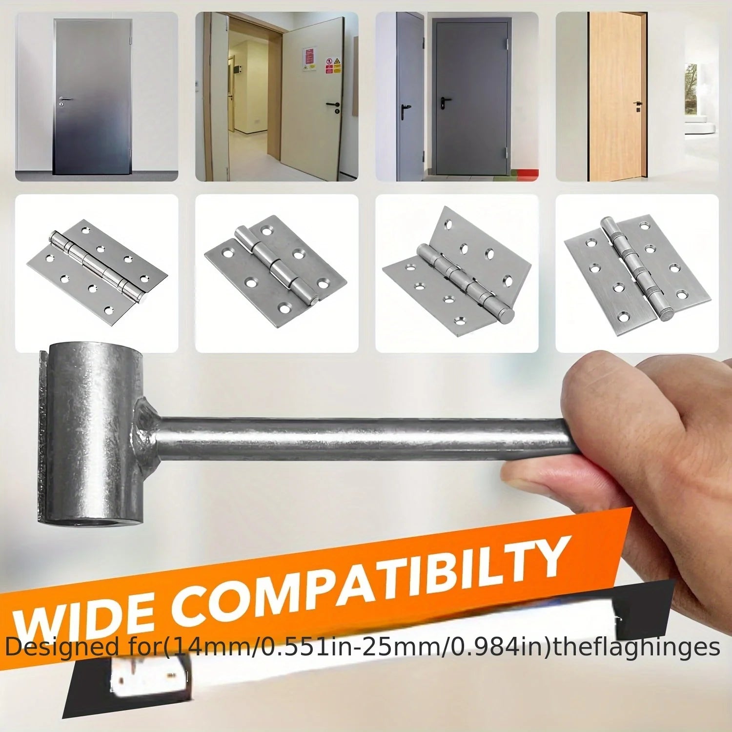 1PC Door Hinge Clearance Adjustment Wrench for Round Bolt Adjustable Wrench Tool 14-18MM/23-25MM Door Hinge Repair Wrench Qme