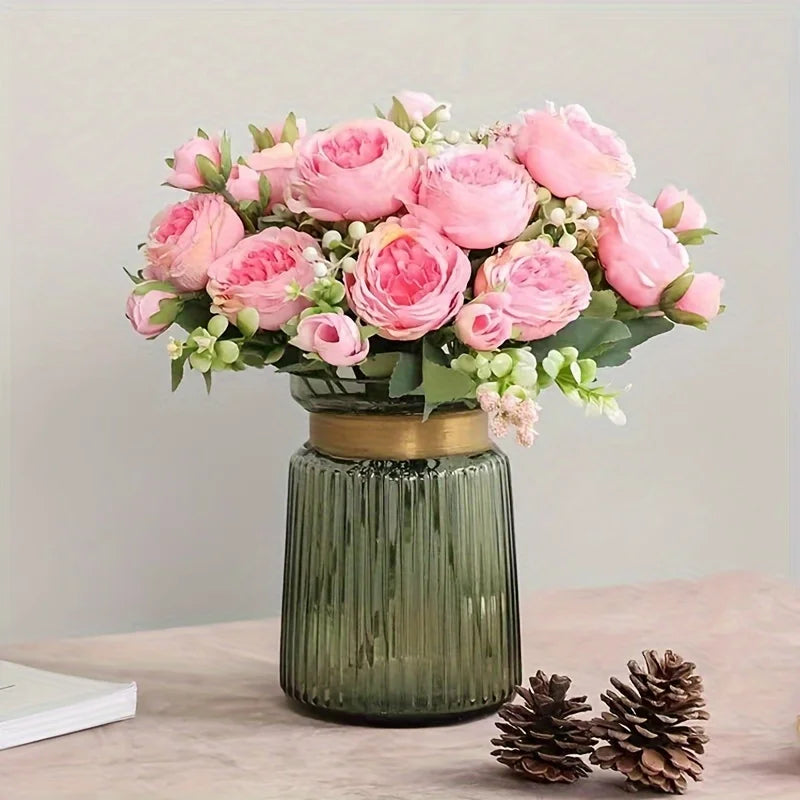 1 Home Decoration Simulation Fake Flower Small Handle Bouquet Rose Qme