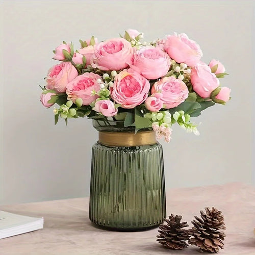 1 Home Decoration Simulation Fake Flower Small Handle Bouquet Rose Qme
