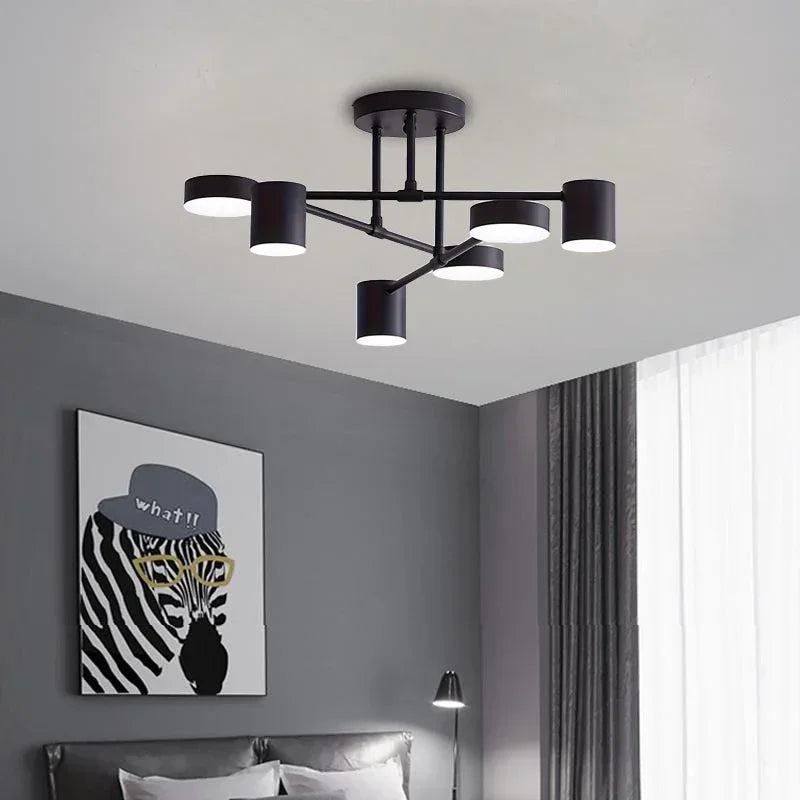 Modern Black Ceiling Chandeliers For Living Room Hall Ceiling Light Fixture Romantic Starry Gold Creative Ceiling Lamp Bedroom Qme