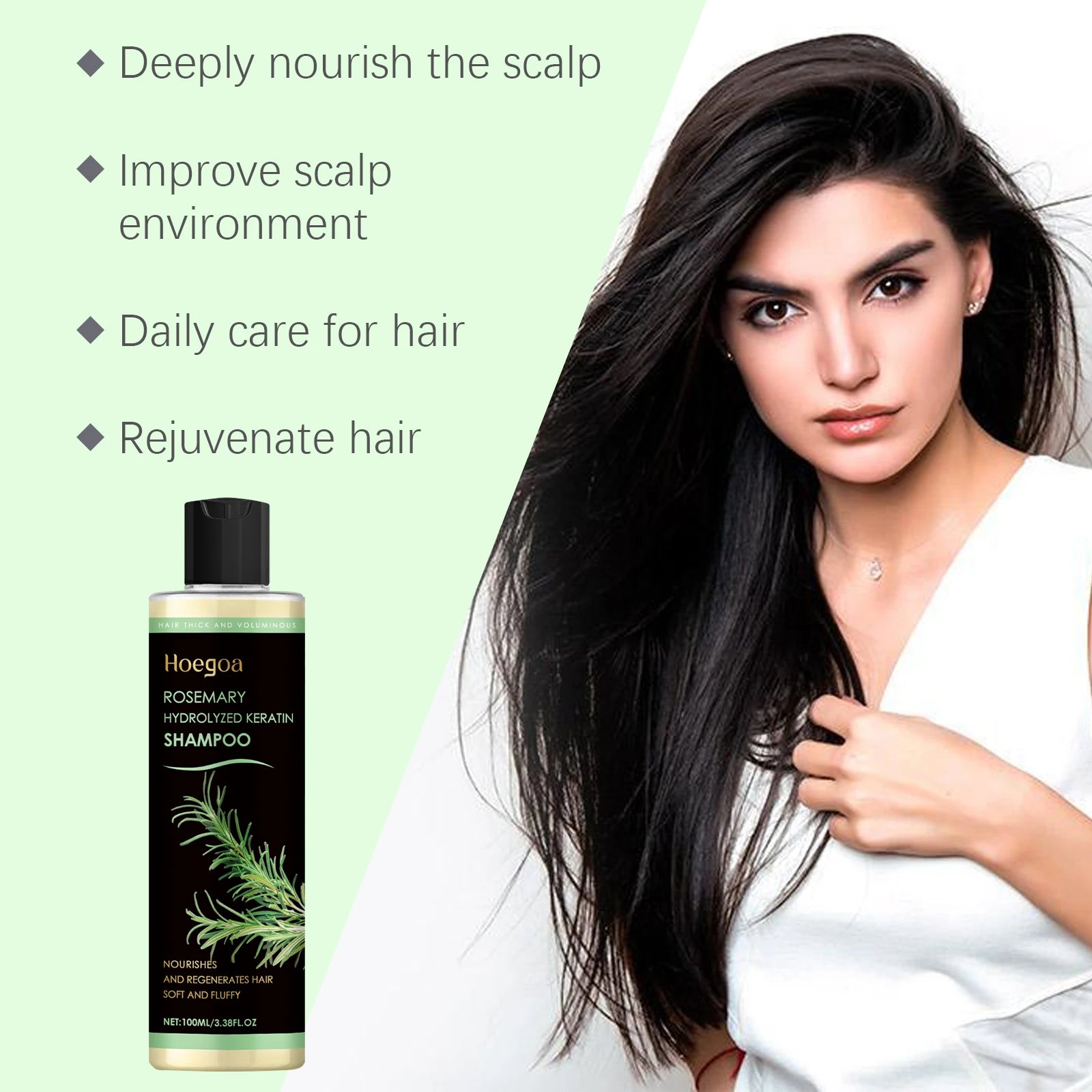 Rosemary Shampoo for Hair Loss Treatment Anti Dandruff Nourishing Softening Hair Care Enhance Roots Promote Hair Growth Shampoo Qme