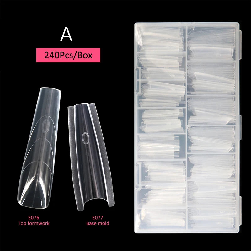 Sandwich Dual Nail Forms 14Size Quick Extensions-dual T-shaped Qme A