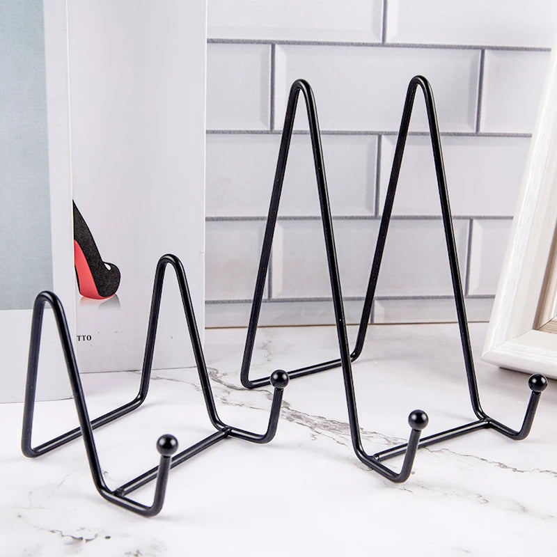 Iron Art Magazine Display Stand Dish Rack Picture Frame Photo Book Pedestal Holder Storage Ornaments Tabletop Art Qme
