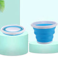 3L Collapsible Bucket Portable Folding Water Bucket Car Washing Fishing Bucket Household Plastic Travel Outdoor Camping Bucket Qme blue