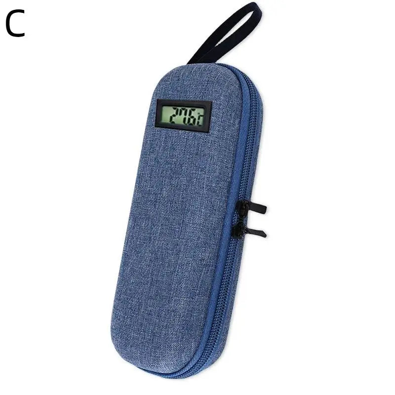 Insulin Cooler Travel Case Waterproof Cooling Bag Thermometer Display Qme Blue C