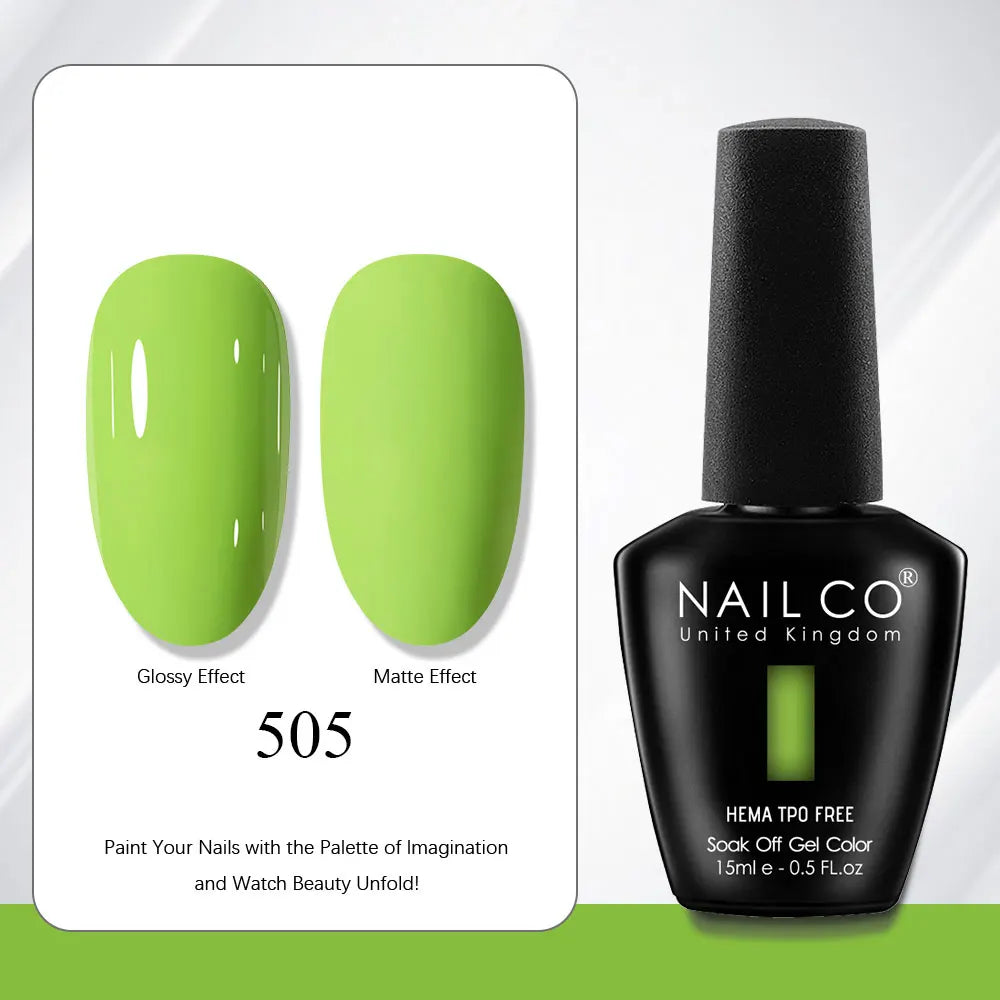 NAILCO Gel Nail Polish Nails Semi-permanent UV Varnish Glitter Glass Qme 505