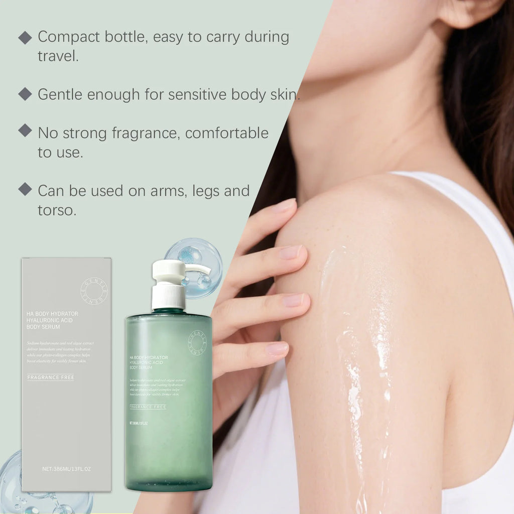 Hyaluronic Acid Body Serum Deep Hydrating Body Lotion for Smoother Plumper Looking Skin Lightweight Fast-Absorbing Body Care Qme
