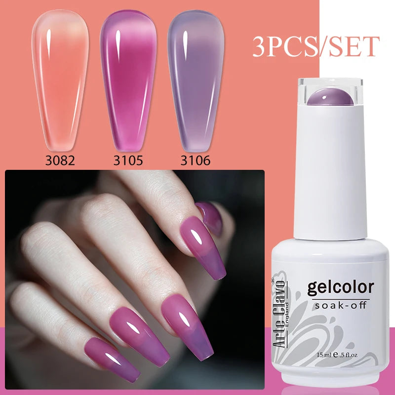 Arte Clavo Gel Nail Polish Art UV LED Manicure Long Lasting Soak Off Qme 3B-ZH39