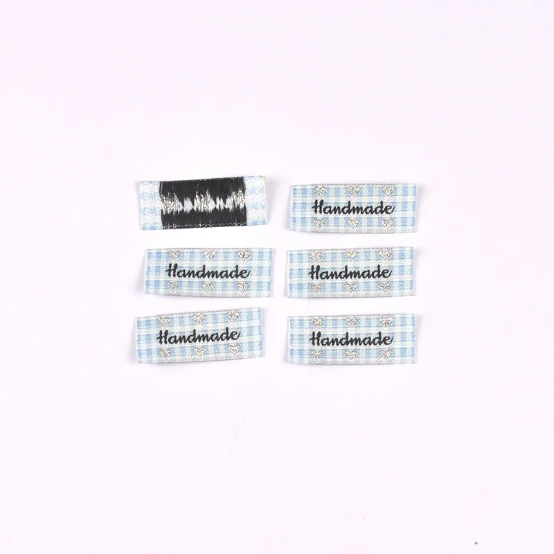 50pcs 12-50mm Assorted Cute Fabric Labels, Handmade Cotton Clothing Tags for DIY Sewing Crafts Clothes Bags cp3839 Qme 37x15mm-10