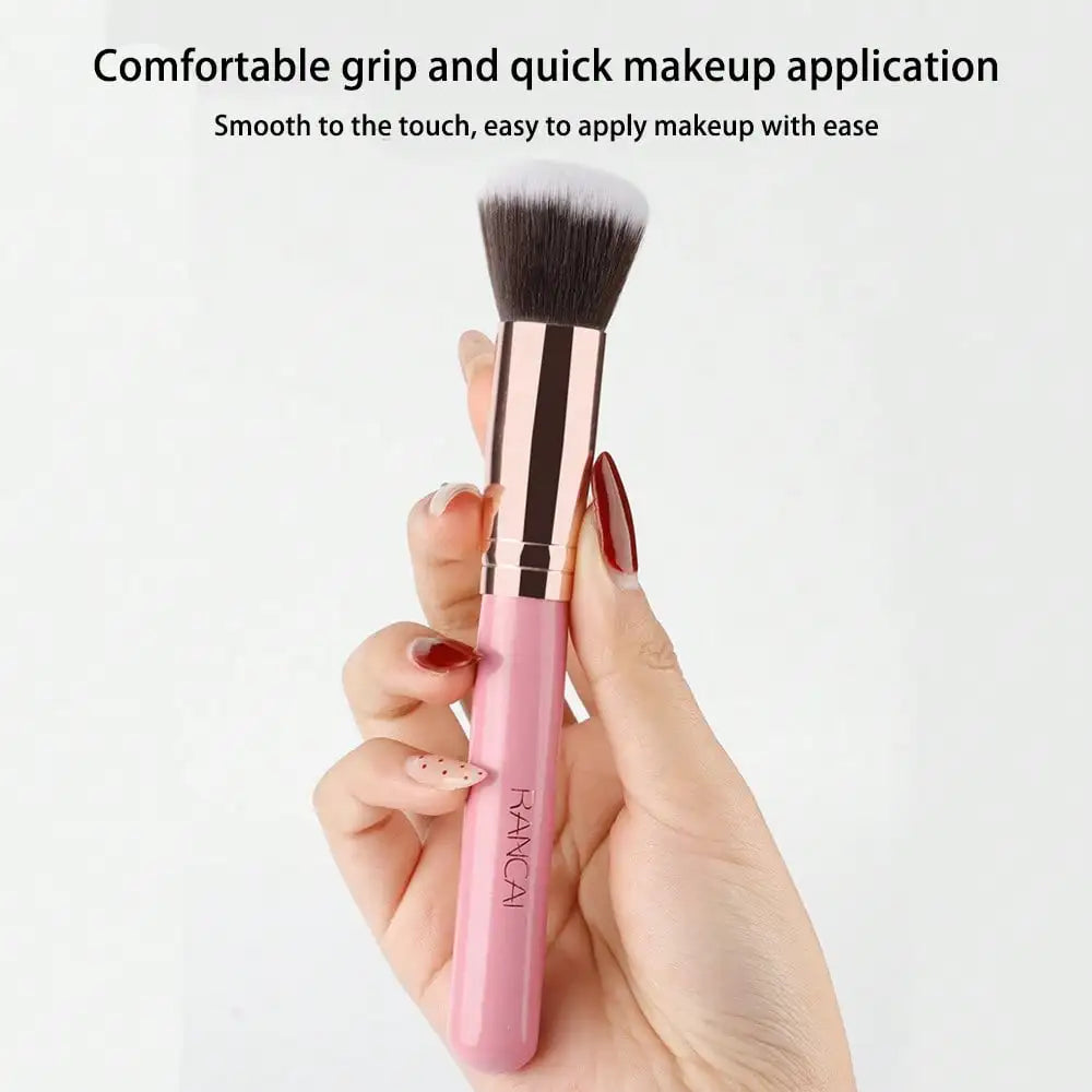 Pink Gold Makeup Brush Soft Hair Powder Blush Foundation Brushes Qme