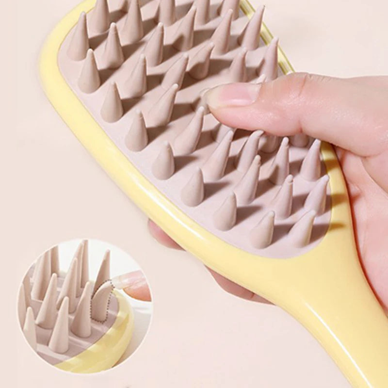 Shampoo Comb Coarse Teeth Long-handle Silicone Massage Tool Fluffy Qme