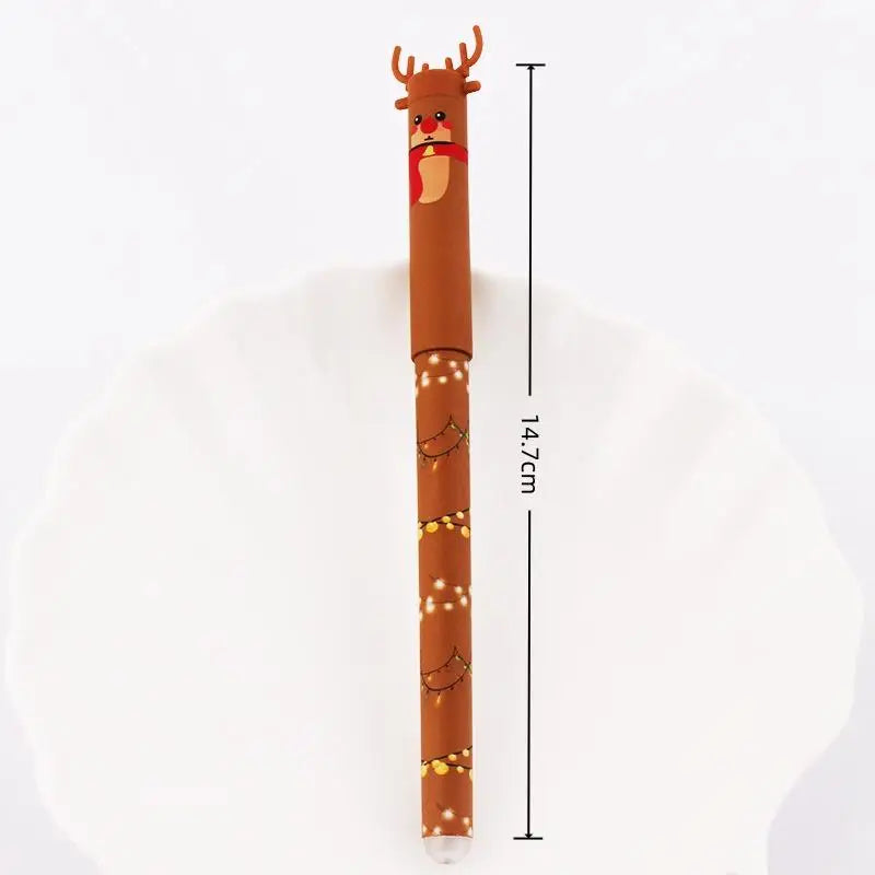 Christmas Themed Erasable Gel Pen Cute Santa Claus Snowman Elk Qme