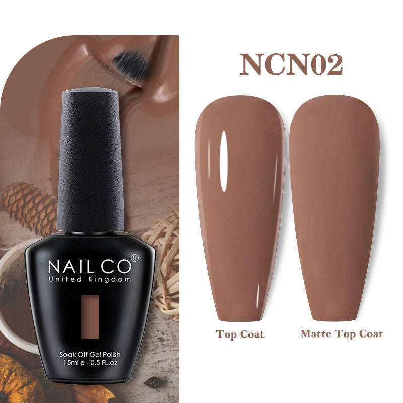NAILCO Rubber Base Gel Polish Milky Pink Jelly White Beige 6Colors Qme N02