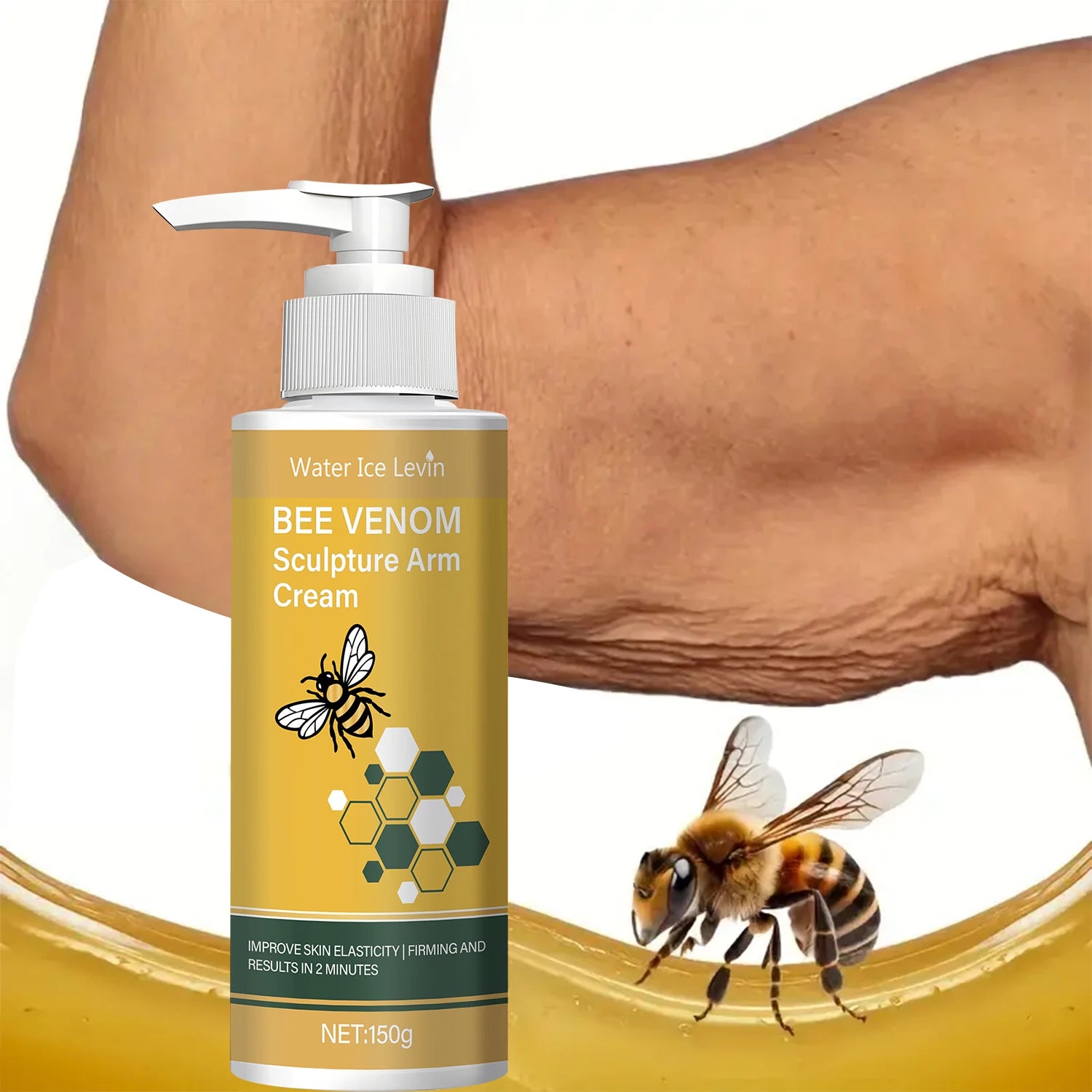 Bee Venom Sculpture Arm Cream with Turmeric & Coconut Oil - Firming & Moisturizing Treatment for Softer, Brighter Skin Qme