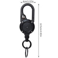 Anti-theft Metal Easy-to-pull Buckle Rope Elastic Keychain Qme Black