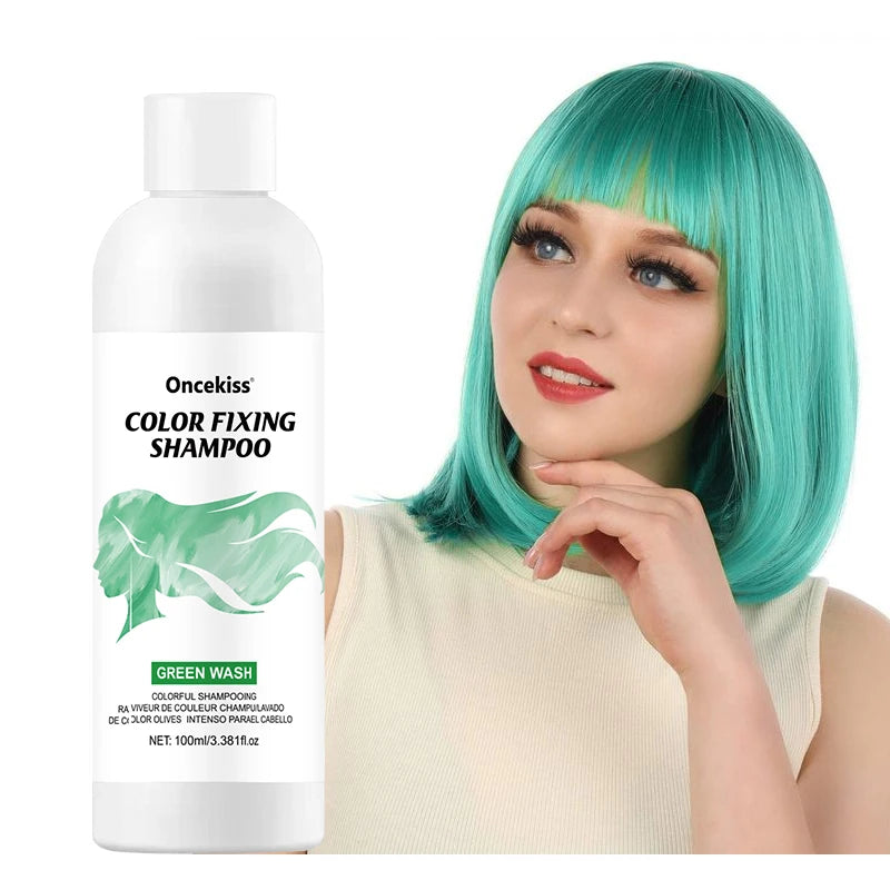 Semi-permanent Hair Coloring Shampoo Invisible Protects Fixes Qme Green