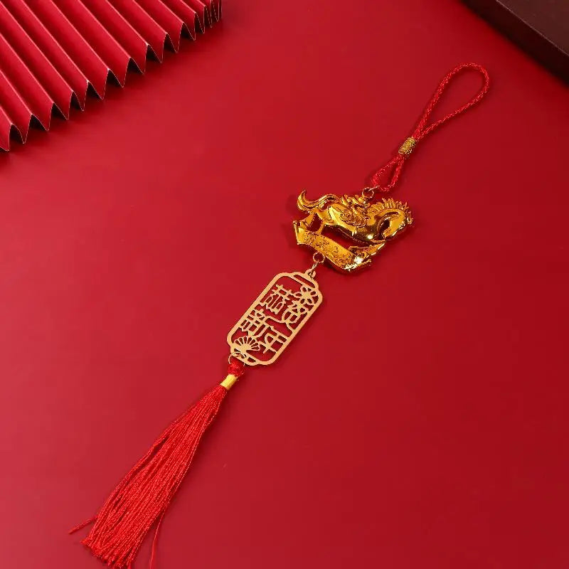 2026 Year Of The Horse Golden Plastic Zodiac Horse Pendant Lucky Spring Festival Home Car Hanging Ornaments New Year Gifts Qme style 11