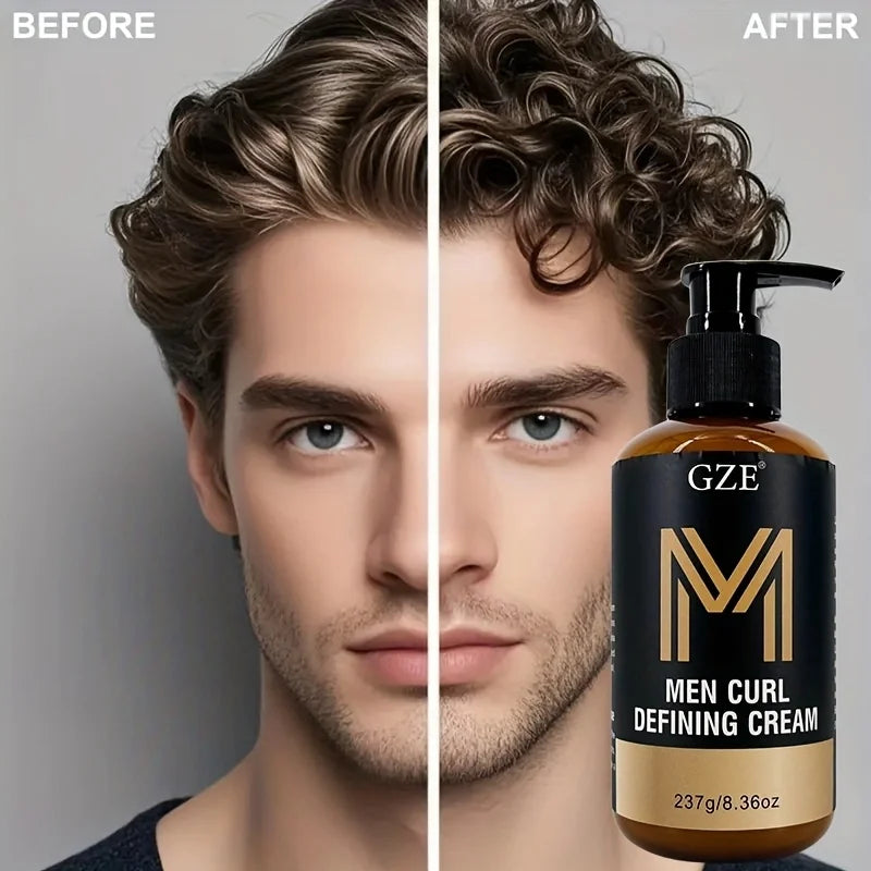 GZE Men Curl Defining Cream - Defined Bouncy Cue Curls Waves- Enhances Curl Definition and Hydrates Hair Frizz rls and Frizz Qme
