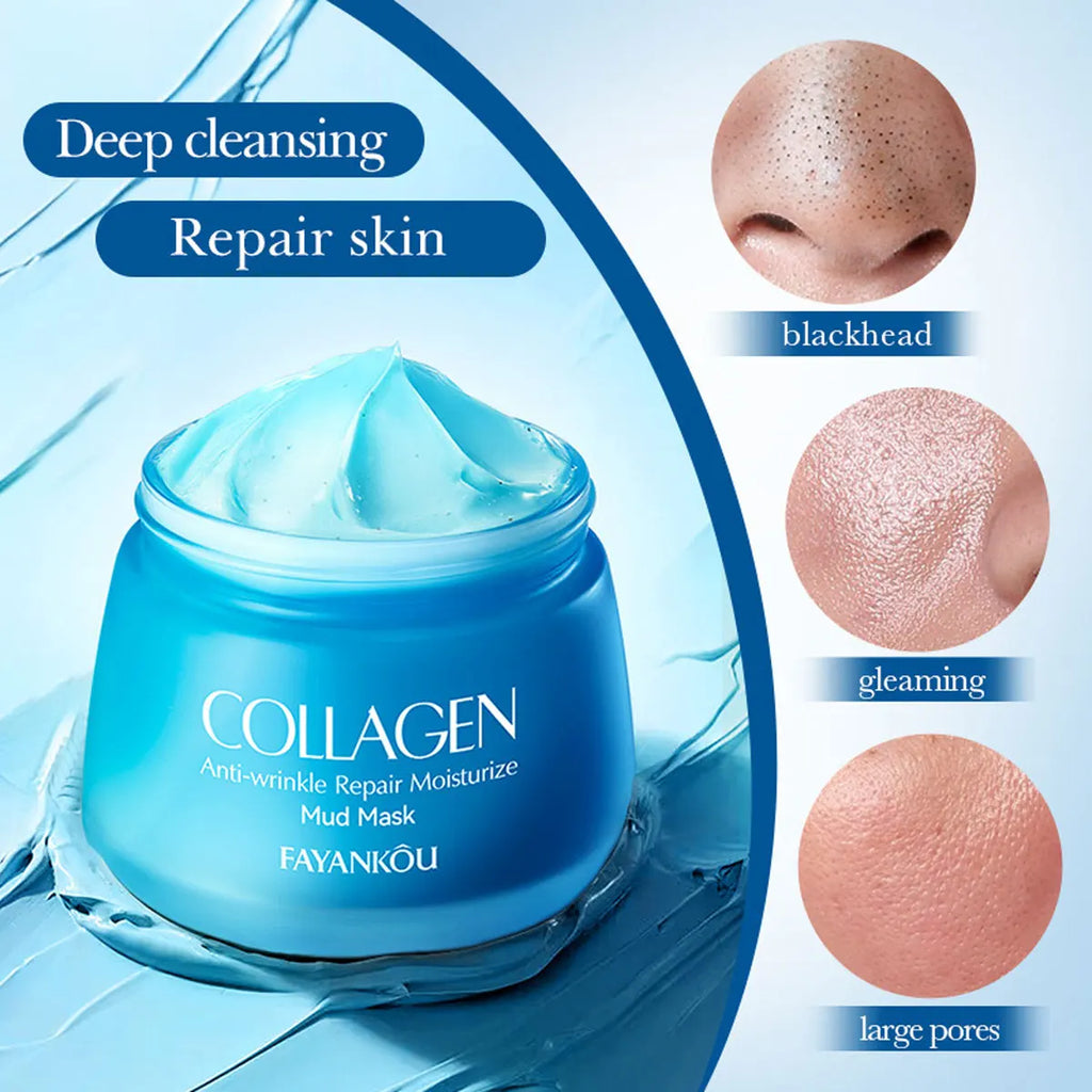 Collagen Mud Mask Deep Cleansing Facial Make Skin Younger-looking Qme