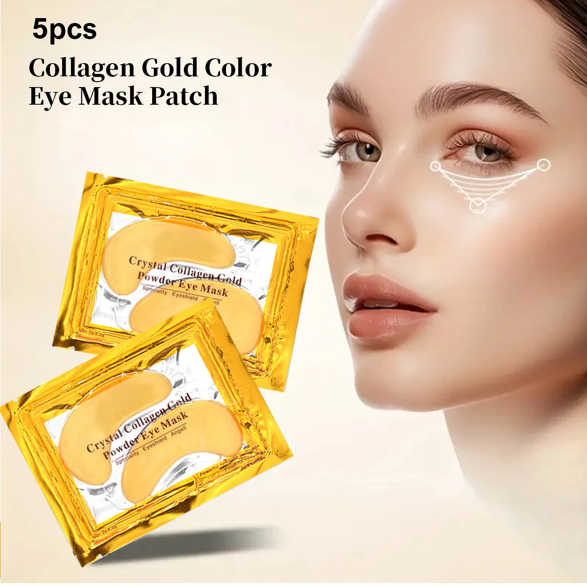 24K Gold Collagen Crystal Eye Mask Area Contains Retinol Arbutin Qme Gold 38g