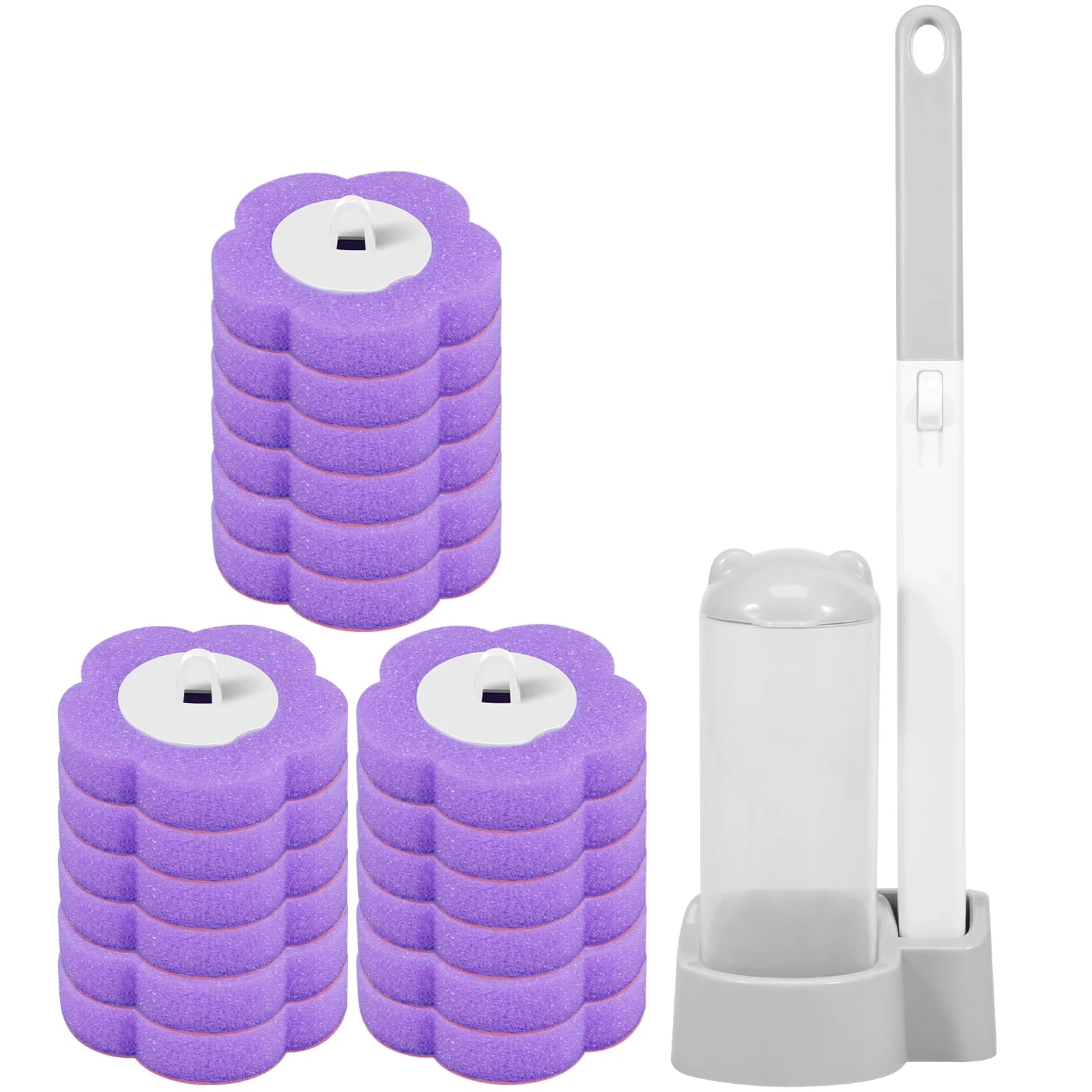 18/36Pcs Disposable Toilet Brush Long Handle Wall-mounted Wc Cleaning Tool Kit with Replaceable Brush Head Bathroom Accessories Qme 1 Brush 18 Head B