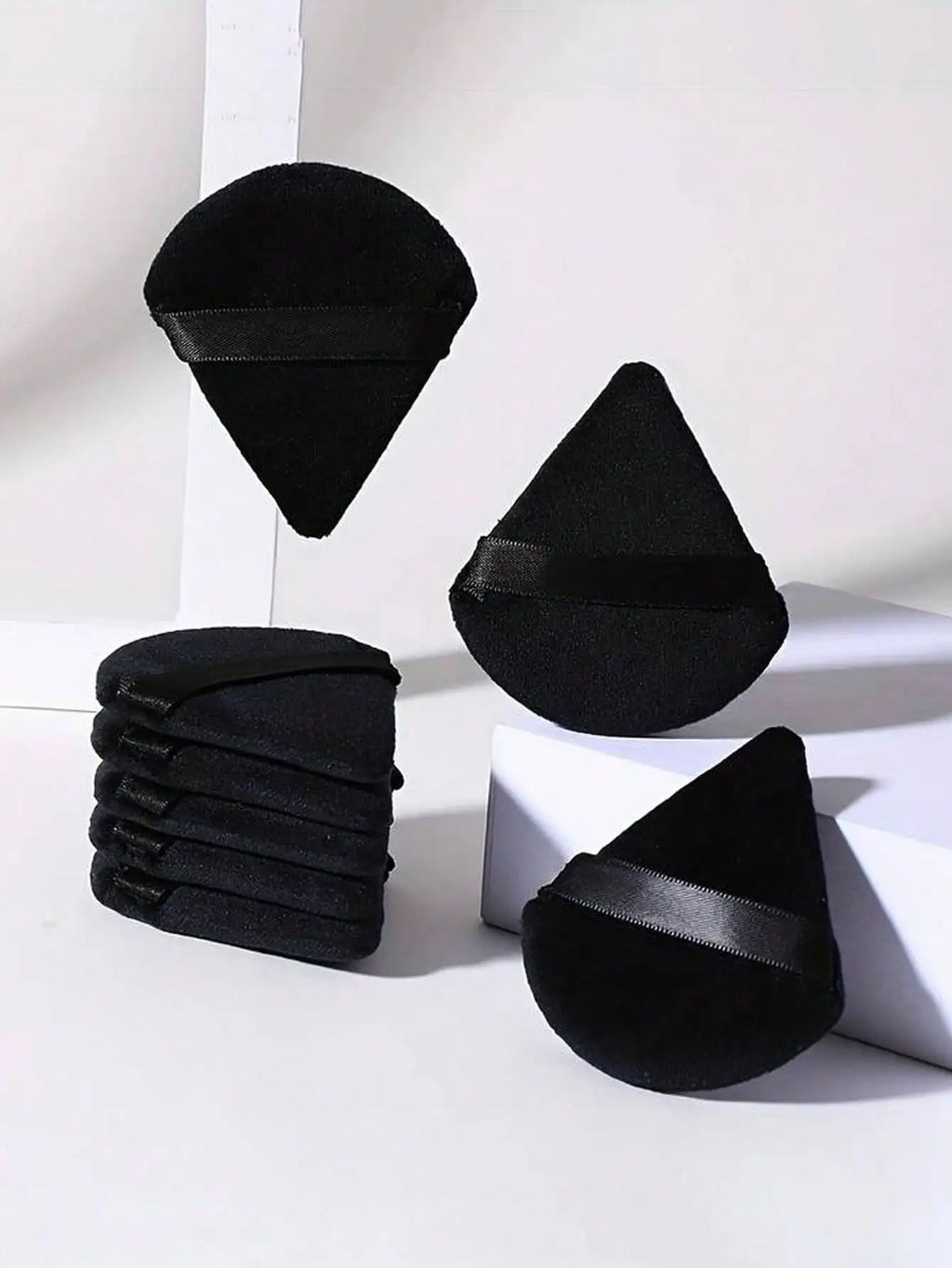 50 40 30 20 10 5 Triangular Velvet Puffs Reusable Face Eye Makeup Qme