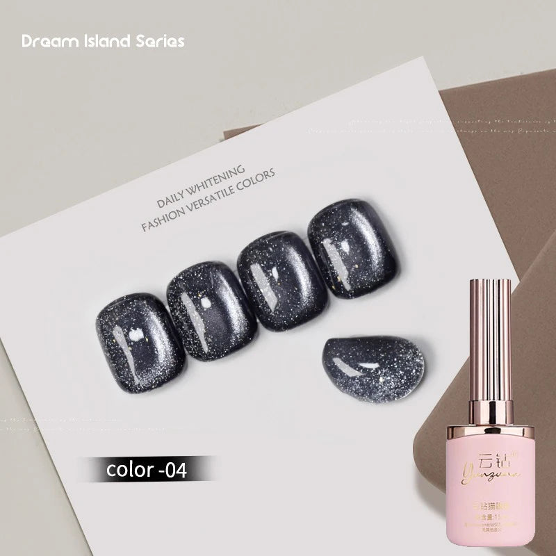 36 Colors Cat Eye Gel Polish Set, 15ml Magnetic Soak Off UV LED Gel Nail Kit, Fine Nano Pigment Shimmer Nail Art Manicure Qme 04
