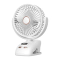 Clip On Desk Fan Personal Rechargeable LED Display Multifunctional Portable Fan Portable Fan With Night Light And5 Wind Speeds Qme WHITE China Mainland