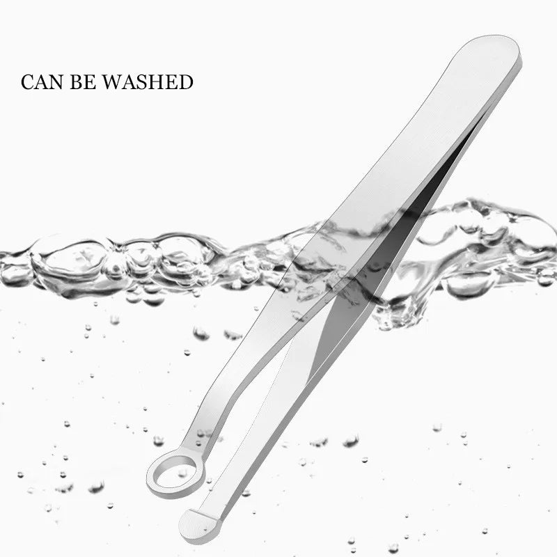 Stainless Steel Nose Hair Trimming Tweezers Round Tip Nose Hair Removal Trimming Tweezer Nose Trimmer Eyebrow Nose Hair Tweezers Qme