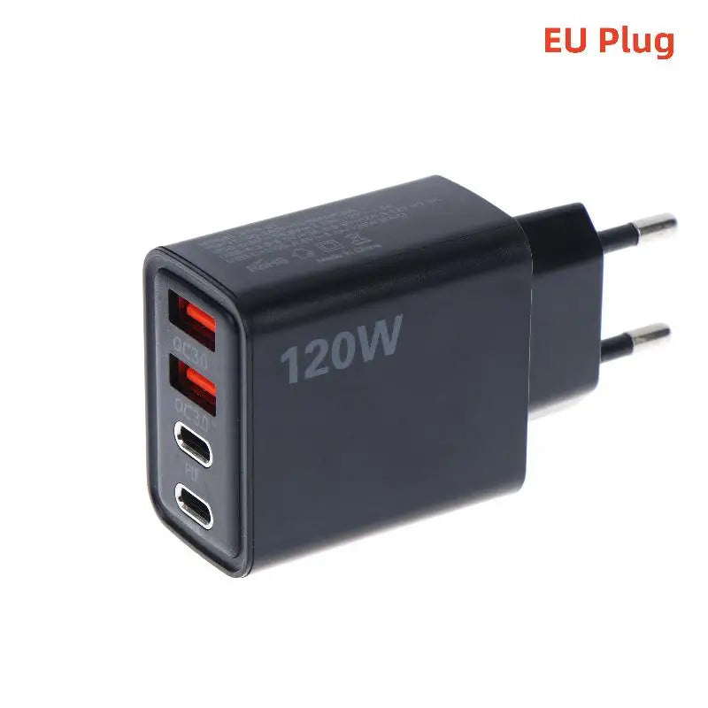 USB C 4 Port 120W Fast Charger Station Wall Adapter PD QC30 Qme A2