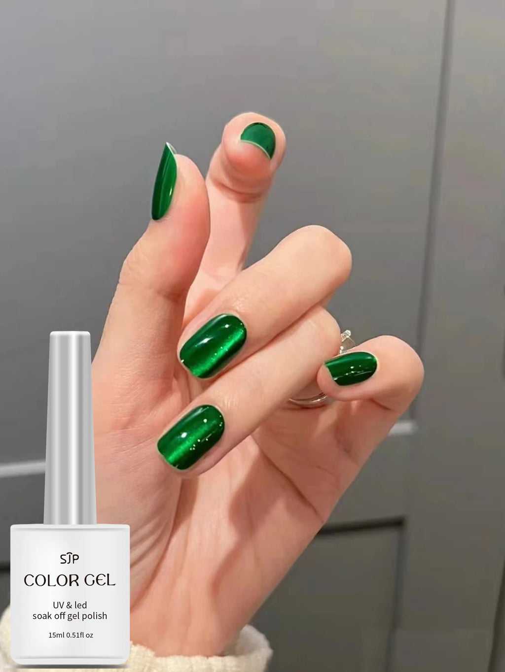Colorful Crystal Aurora Cat Eye Gel Nail Polish Magnetic Varnish UV Qme 08