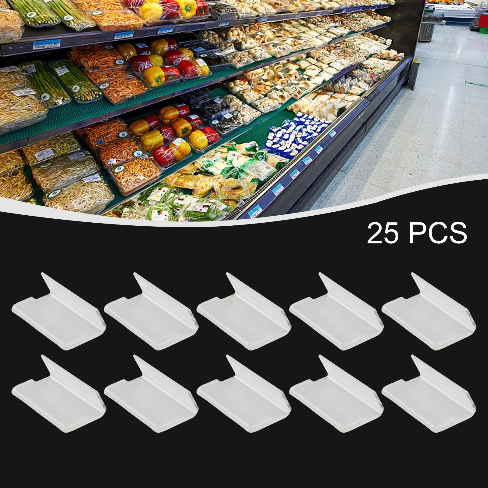 25Pcs/set Mini Sign Display Holder Price Card Tag Label Counter Top Stand Price Tag Bracket Poster Racks Decoration 20x40mm Qme