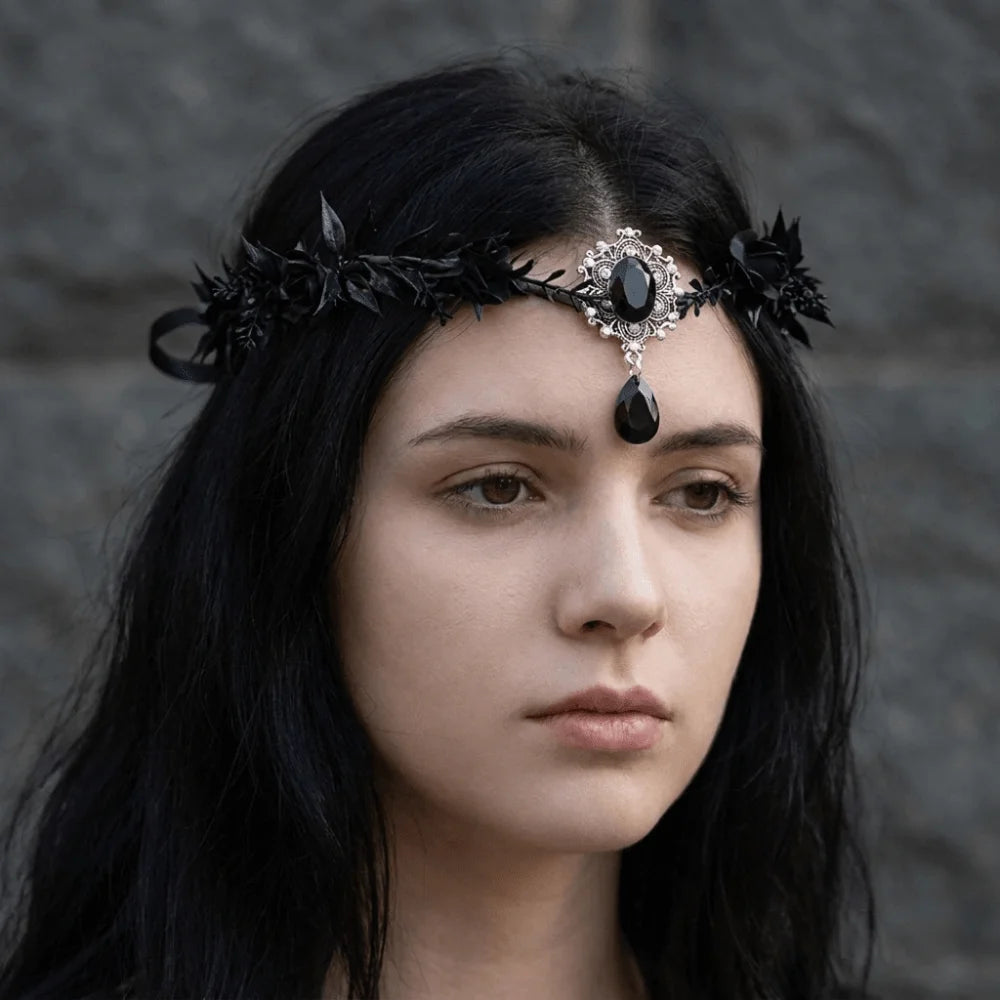 Flower Vine Elven Crown Fantasy Diadem Elf Tiara Simulate Tree Leaves Qme