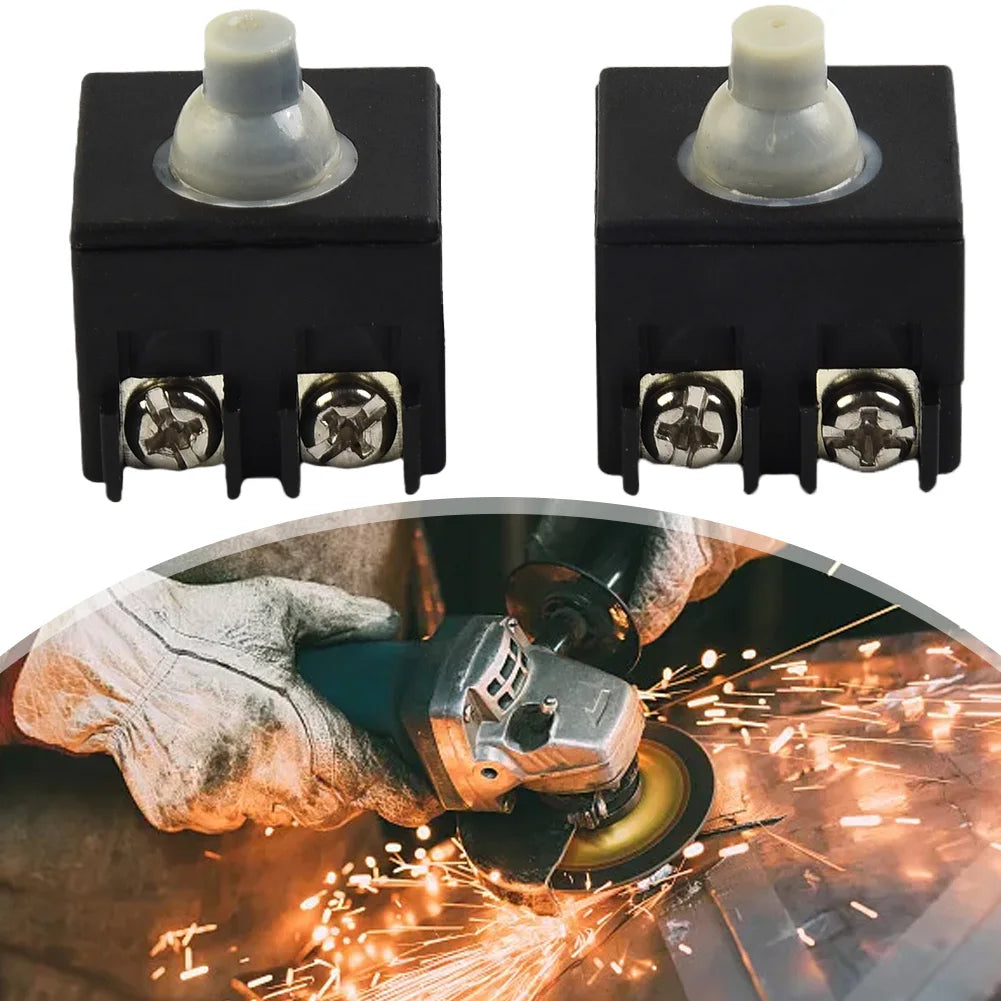 2PCS Angle Grinder Switch Black Plastic Casing Push Button Switch 250V 6A Replacement 100mm Angle Grinder Broken Accessories Qme