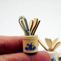 Miniature Dollhouse Kitchen Tools Wooden Spatula Knife Fork Egg Qme A