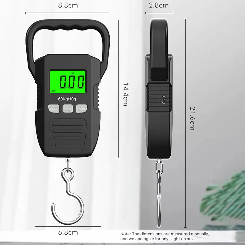 Portable Digital Weight Scale Electronic Luggage Hanging Battery USB Qme