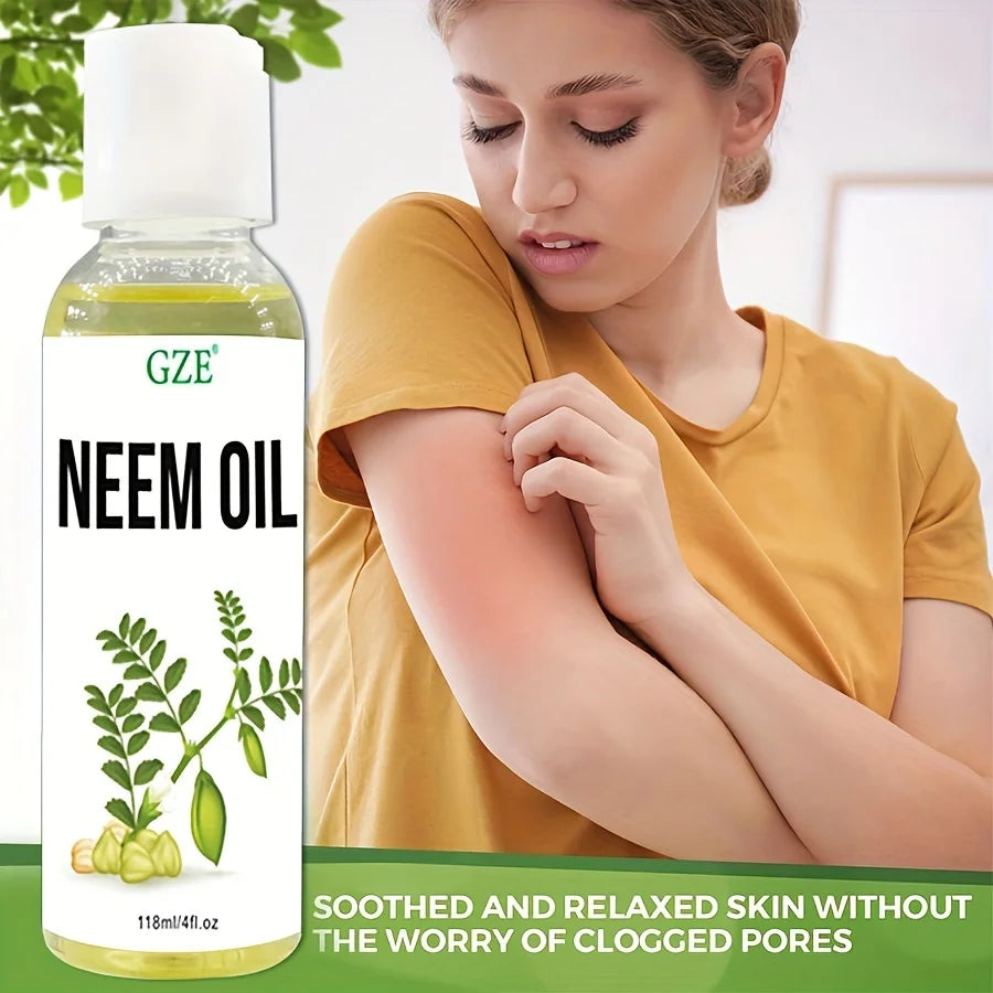 GZE Neem Oil for Skin, Hair Growth Undiluted Cold-Pressed, Uses for Hair, Skin, and Nails Qme