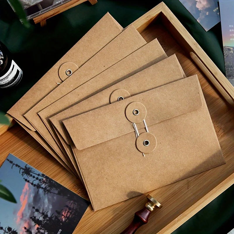 Set of 20 Retro-Style Brown Kraft Paper Envelopes Measuring Qme 20pcs
