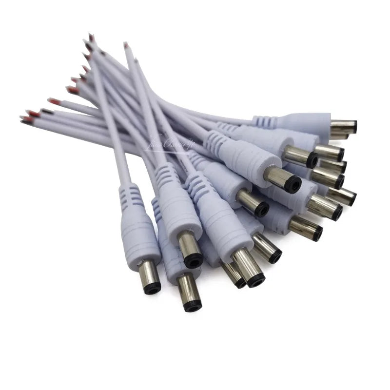 30PCS DC Power Cable 5.5*2.1mm Male Female Connectors for Surveillance LED Strip Light Plug Power Supply Accessory Qme