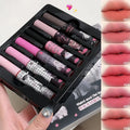 6Pcs/set Cute Cat Mirror Water Lip Gloss Set Red Tint for Lips Makeup Long Lasting Glass Lip Glaze Waterproof Lipstick Kit Qme 6PCS-Matte