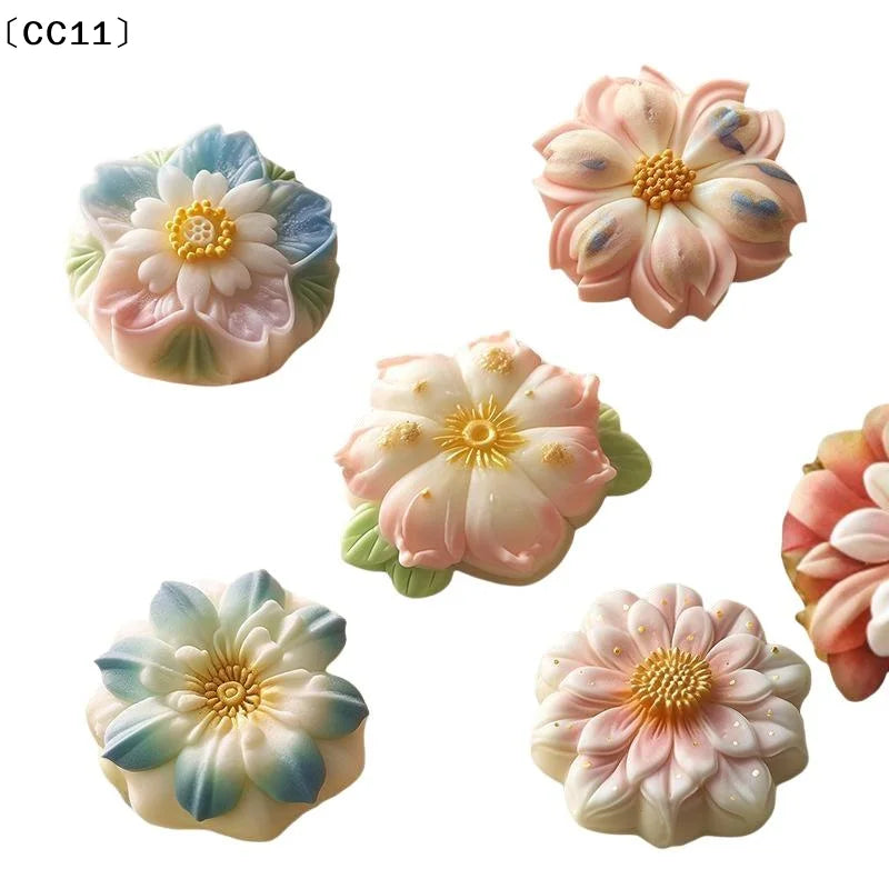 Flower Rice Cake Silicone Mold Non-stick Shape Mooncake Mung Bean Qme