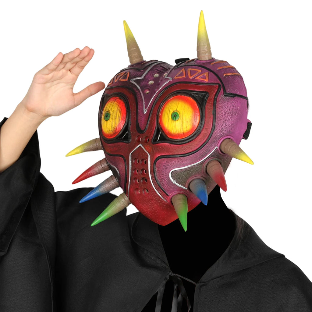 Majoras Mask Legend Funny Novelty Latex Mask Scary Realistic Face Mask Halloween Cosplay Costume Props Adults Qme