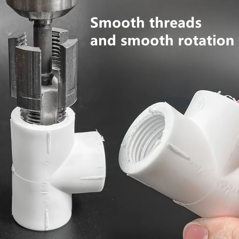 Inner and Outer Water Pipe Integrated Tapper,Hose Screw Thread Repairing Tools, Electric Drill-Type Water Pipe Tapping Equipment Qme