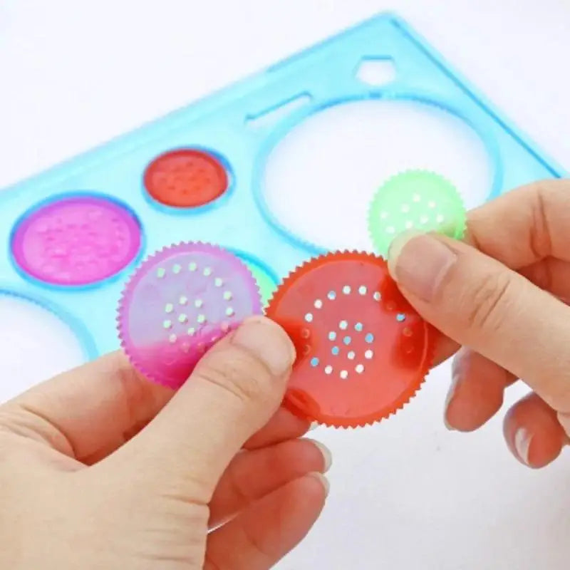 Random Color Painting Multi-function Puzzle Spirograph Geometric Ruler Drafting Tool For Students Drawing Toys Learning Art Tool Qme