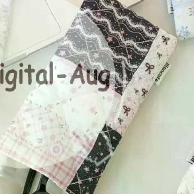 Fashion Floral Bow Snap Pen Bag Lightweight Stationery Organizer Qme