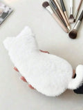 Japanese Cat Plush Pen Bag Student Large Capacity Cute Appearance Qme white