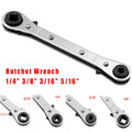 Chrome Vanadium Ring Double Head Ratchet Wrench 1/4 3/8 3/16 5/16Inch Port Valve HVAC ToolRatchet Combination Spanner Set Qme Default Title