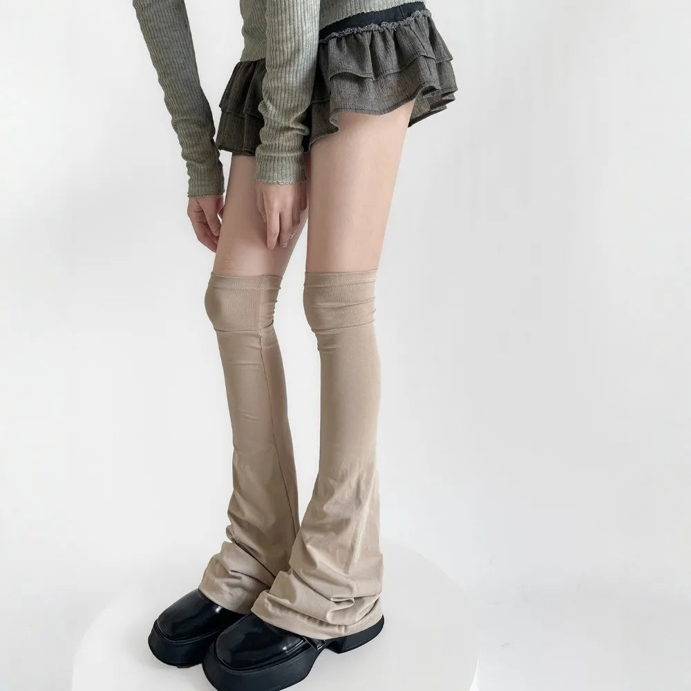 Fashion Korean Flared Leg Sleeve Soft Y2K Loose Socks Foot Cover Qme