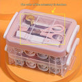 30pcs Needle And Thread Box Set, Household Sewing Repair Needle Box with Transparent Storage Box Fabric Organizer Qme pink