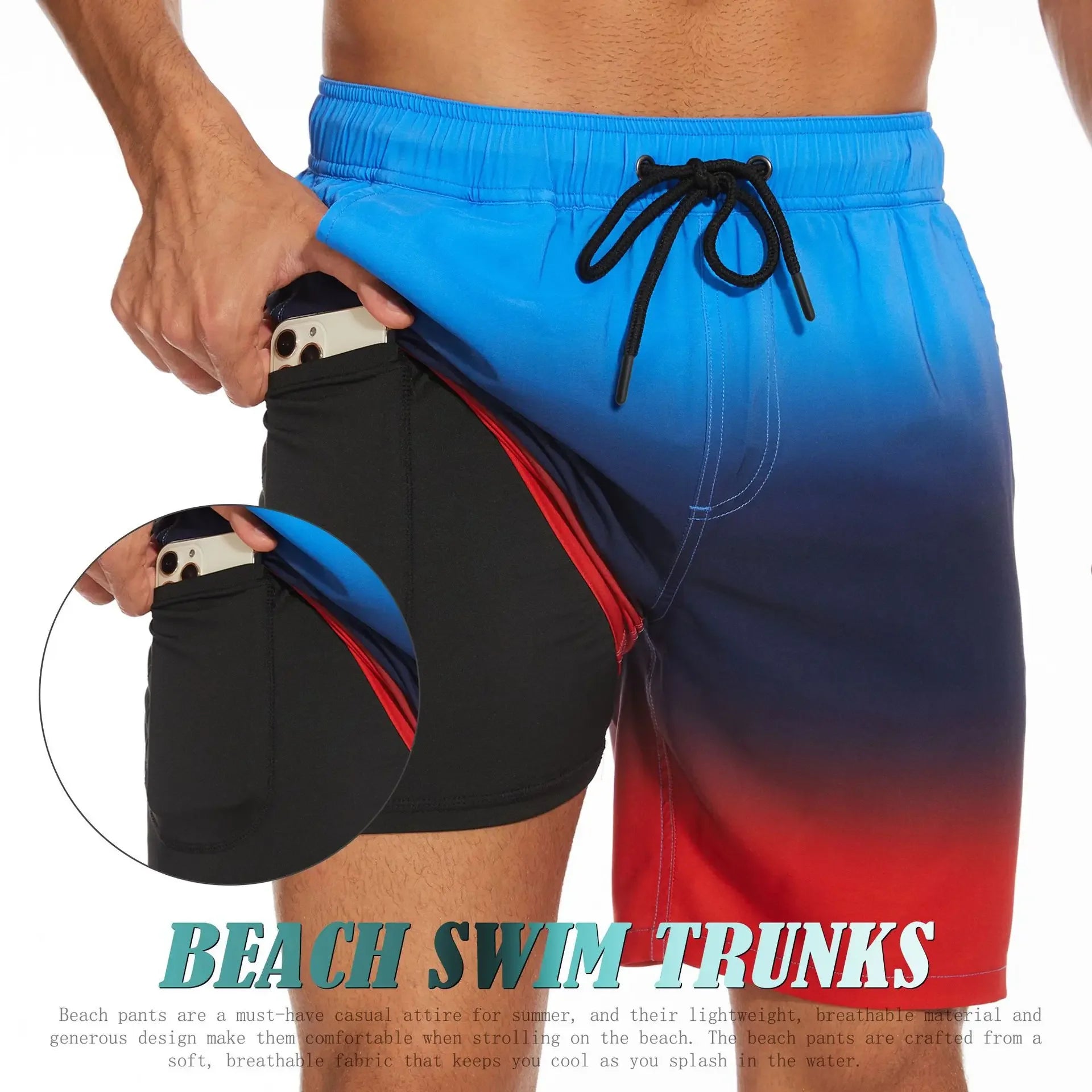Men's Casual Large Size Beach Pants Corner Milk Silk Inner Street Clothing Breathable Soft Casual Daily Streetwear Short Men Qme